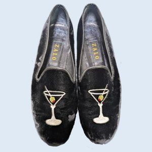 House of Zalo Black Velvet Martini Smoking Slipper 11